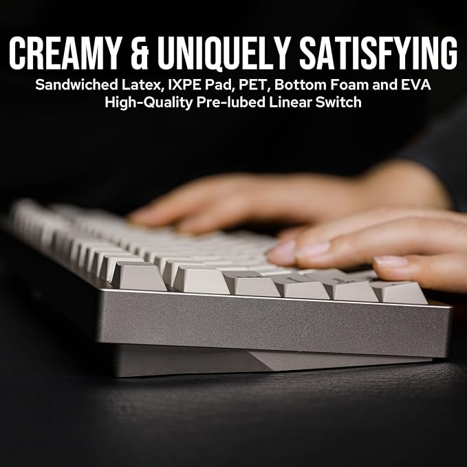 EPOMAKER P87 TKL Aluminum Wireless Gaming Keyboard, QMK/VIA Programmable, 87% Bluetooth/2.4Ghz/USB-C, with CNC Metal Knob and RGB Backlight (Khaki, Zebra Switch)