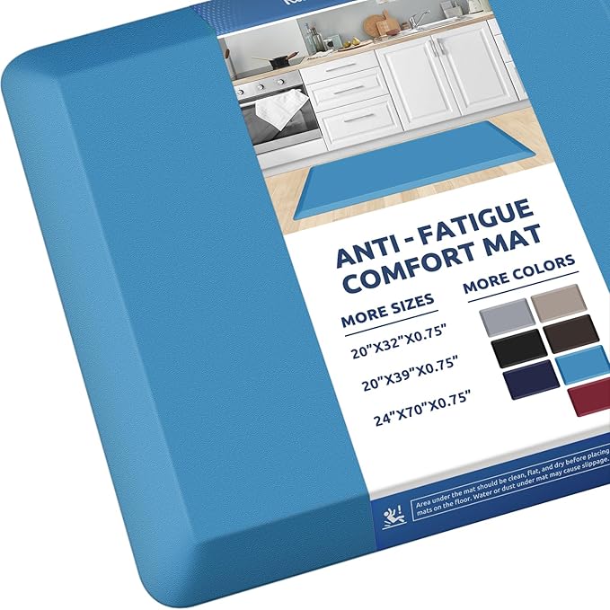 KitchenClouds Kitchen Mat Cushioned Anti Fatigue Rug 20"x39" Waterproof, Non Slip, Standing and Comfort Desk/Floor Mats for House Sink Office (Green)