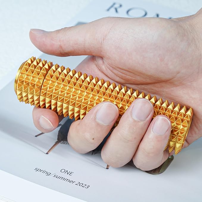 Fidget Roller Adults Teens Sensory Little Stim Gadget for Anxiety Relief Mild Ouchie,Desk Focus Tool Portable Hand Spinner Gifts Idea White Elephant Stocking Christmas(Gold,Compact Fit)