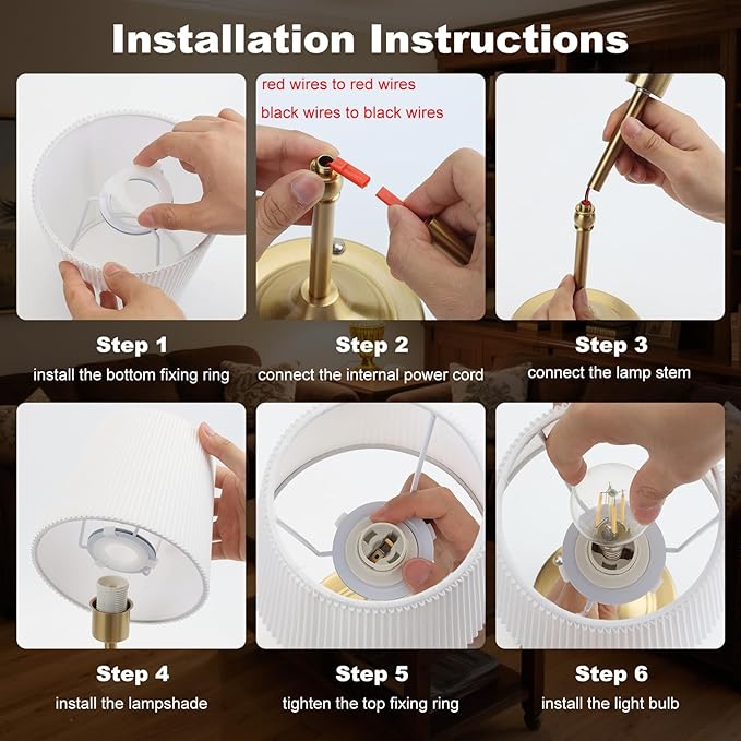 Cordless Table Lamp Rechargeable, 5200mAh High Capacity Battery Powered, Touch Dimmable Gold Lamp for Nightstand,Bedside,Kitchen,Living Room 15.8" (Fabric Lampshade)