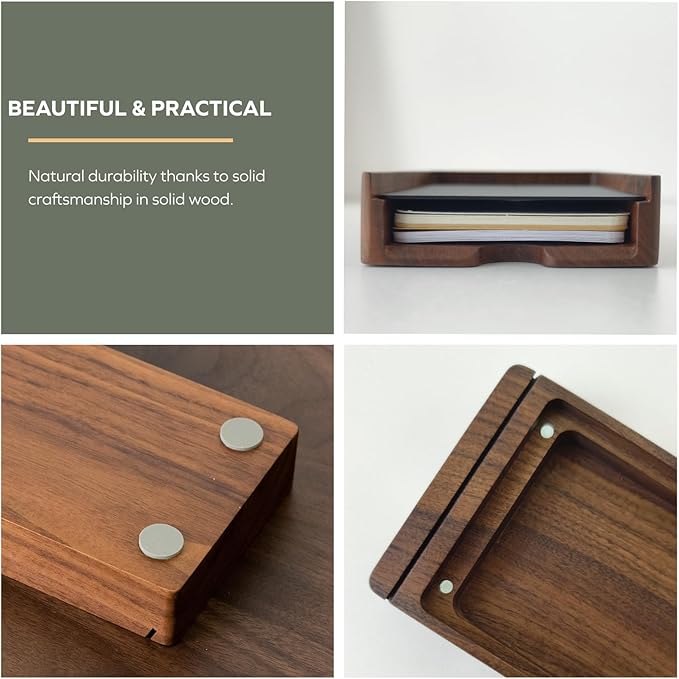 muso wood Daily To Do List Planner with Walnut Stand - 100 To Do List Cards - Undated Daily Planner Notepad for Desk Accessories and Supplies, Enhanced Productivity, Work Office Accessories