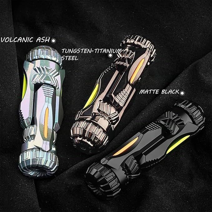 SKEDC Fidget Toys Adults, Alloy Fidget Slider Fidget Clicker Fidget Spinner, EDC Laucher Toy ADHD Tools Executive Desk Toy for Keep Focus & Relief Stress, Cool Gadgets for Men (Night Light Brown)