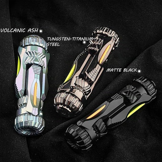 SKEDC Fidget Toys Adults, Alloy Fidget Slider Fidget Clicker Fidget Spinner, EDC Laucher Toy ADHD Tools Executive Desk Toy for Keep Focus & Relief Stress, Cool Gadgets for Men (Night Light Silver)