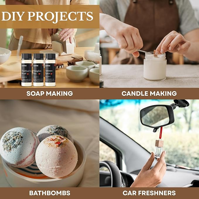 Fall Essential Oils for Diffuser with 3 Cozy Scents: Autumn Spice, Thanksgiving Blend & Pumpkin Boo - 20ml Aromatherapy Oils for Home, Candles & DIY - Perfect Fall Gift