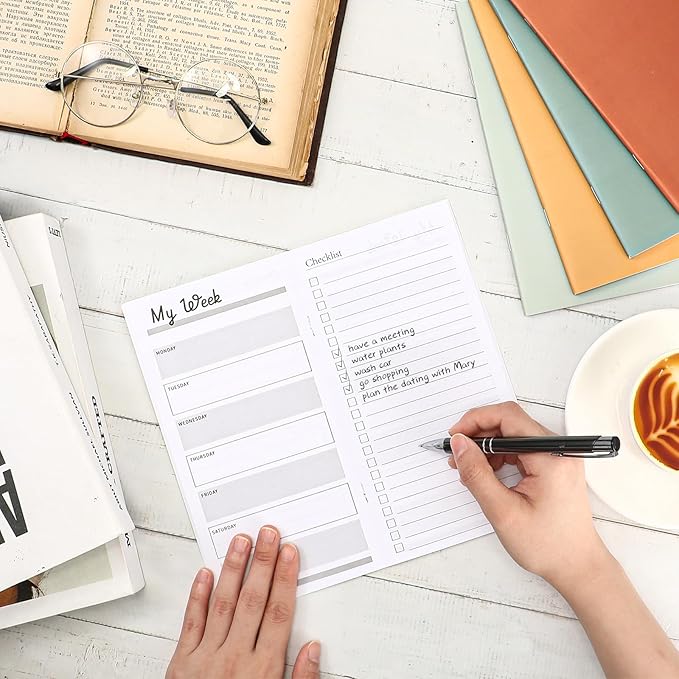 Qilery 100 Pcs 2025-2026 Daily Weekly Planner Bulk Christmas Employee Appreciation Gifts Small Pocket Journal to Do List Goals Notepad for Coworkers Teacher Students Team (Bright Color)