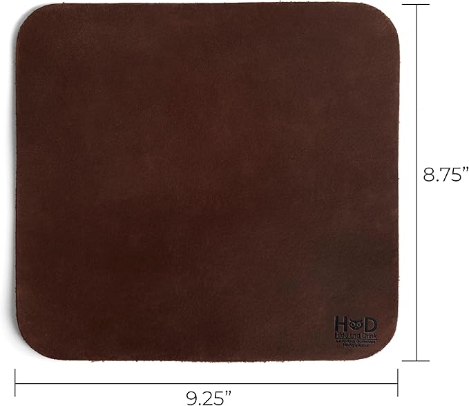 Hide & Drink Genuine Leather Mouse Pad, Anti Slip Leather Mousepad for Gaming, for Apple Magic Mouse & PC, Ergonomic Non Slip Base, Brown & Black Large Mat Pads for Desk, Computer Mousepads for Men
