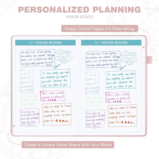 2025-2026 Undated 12 Month Planner Hardcover (5.5x8.5") - Weekly & Monthly Academic Life Organizer, Productivity Journal, Thick Paper, Sticker, Bookmark, Pen Loop(Rose Gold)