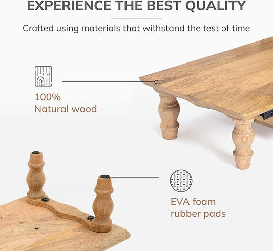 Anji Mountain Monitor Stand - Desktop Organizer & Laptop Riser, Ergonomic Monitor Riser, Space-Saving Monitor Stand for Desk, Durable Construction, Easy Assembly, Ideal for Home & Office,Mango