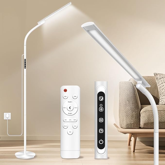 Happy Lamp,10000 Lux Happy Therapy Light, Floor Sun Therapy Lamp with 3 Adjustable Heights & 5 Colors & 5 Brightness Levels for Relaxing/Reading/Working