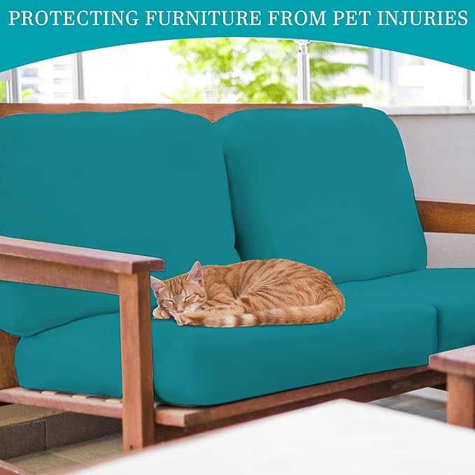 12 Pcs Stretch Patio Cushion Covers,Outdoor Couch Covers Replacement,Outdoor Couch & Sofa Slipcovers,for Patio Furniture Cushion Covers,Washable Reusable Furniture Protector (Peacock Blue,Cover Only)