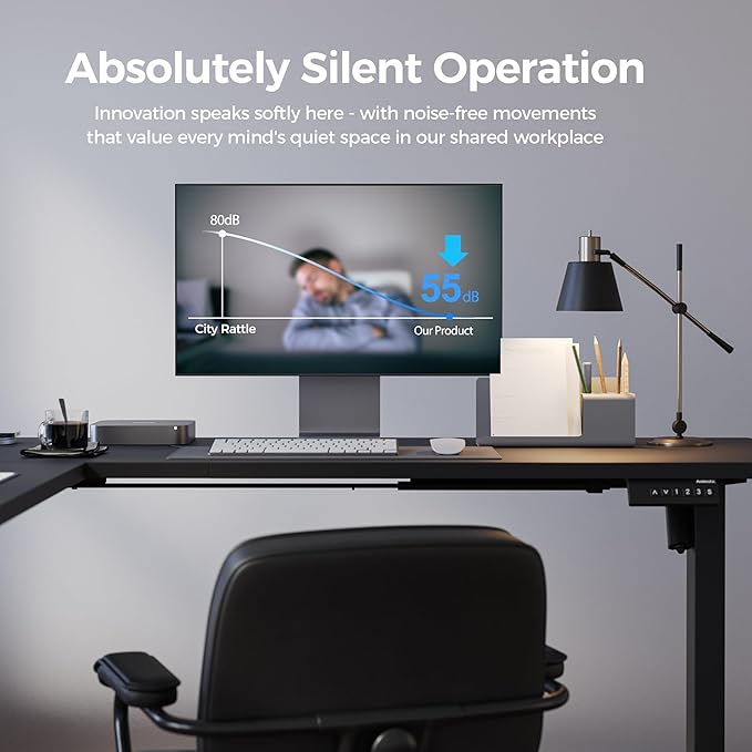 Agilestic 63 x 55 Inch L Shaped Standing Desk Adjustable Height, Corner Standing Desk, Sit Stand Up Computer Table, Splice Board, Black