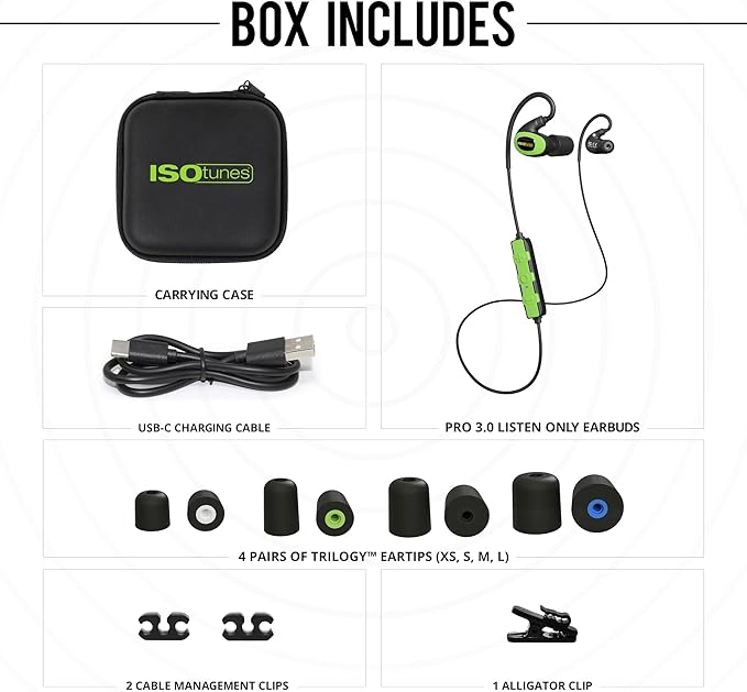 ISOtunes PRO 3.0 Industrial Listen Only Earbuds: Bluetooth 5.4 Earplug Headphones with 27dB Noise Reduction Rating, 20 Hour Battery, 82 dB Volume Limit, OSHA Compliant Hearing Protection