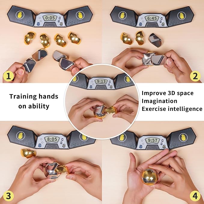 Metal-Puzzles 3D-Brain-Teaser Toys: Cool-Gadgets-Stuff Box Puzzles-Toy for Kid Children Teen Adult, ADHD Tools Stress Relief Gift for Office Home School Christmas Women Men Ball-Cube