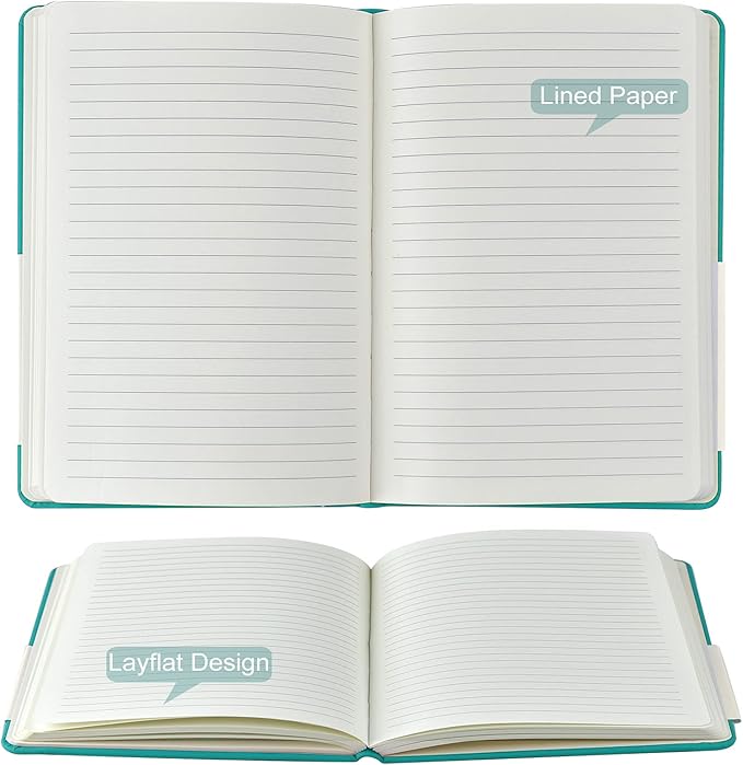 Coopay 6 Pack A5 Journal Notebooks Bulk, 160 Pages, 100GSM Thick Paper, 8.3 x 5.5 inch Hardcover Lined Leather Journals for Writing Office School Business Work Men Women (Multicolor)