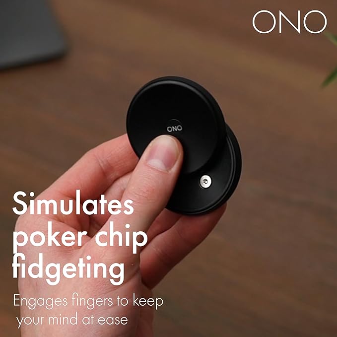 ONO Slider - Handheld Fidget Toy for Adults | Help Relieve Stress, Anxiety, Tension | Promotes Focus, Clarity | Compact, Portable Design (Black - Aluminum)