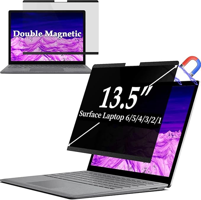 IPROKKO Surface Laptop Privacy Screen 6/5/4/3/2/1-13.5 inch, Magnetic Removable Privacy Screen Filter for Microsoft Surface Laptop, Anti-Glare Blue Light Screen Protector