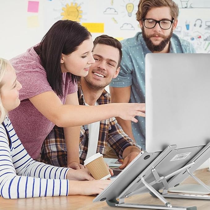 Laptop Stand for Desk,Foldable Aluminum Computer Stand Portable,Adjustable Tablet Holder, Compatible with MacBook Air Pro, Lenovo, Dell for 9.5"-15.6”