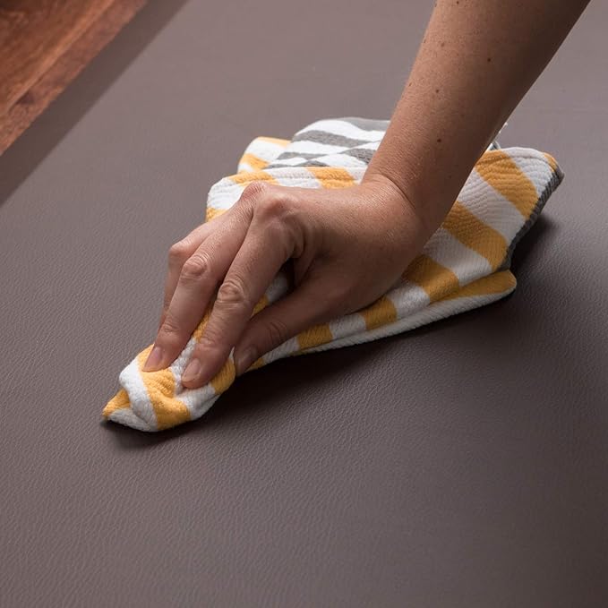 GelPro Anti-Fatigue Designer Comfort Kitchen Floor Mat, 20x32”, Leather Grain Truffle Stain Resistant Surface with 3/4” Thick Ergo-Foam Core for Health and Wellness