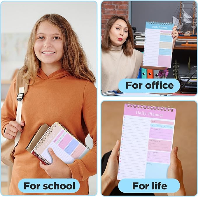 20-Pack Daily Planner Notepads – 5” x 8” Undated To-Do List Notebooks, 30 Sheets Each – PVC Cover & Premium Paper for Office and Home Organization