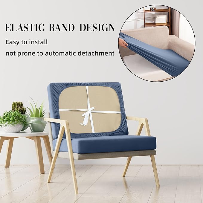 14Pcs Patio Cushion Covers Waterproof, Cushion Covers, Stretch Couch Covers, Patio Couch Slipcovers, Patio Cushion Covers Replacement, Outdoor Chair Cushion Covers (Grayish Blue)