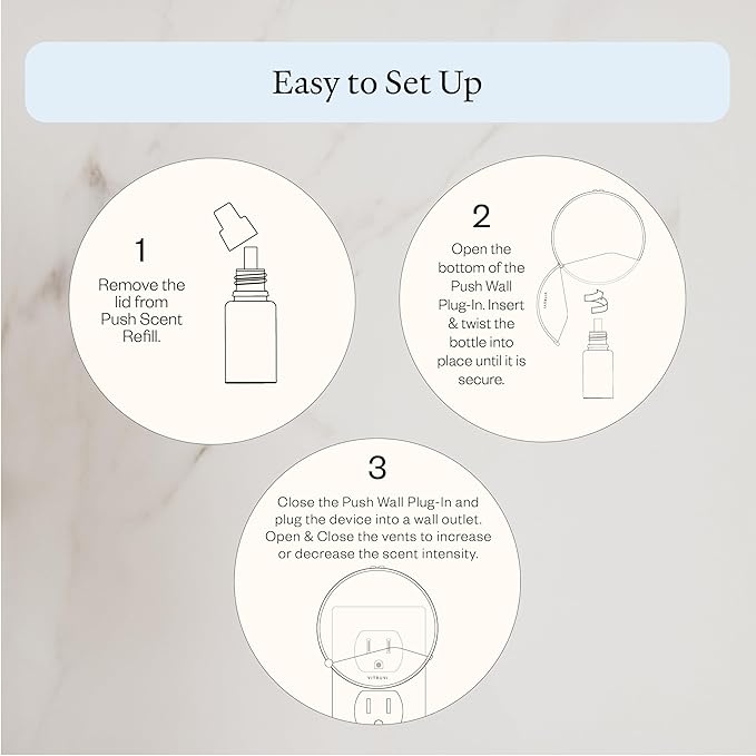 Vitruvi Push Plug-in Wall Diffuser – Starter Kits (Push Plug-in + 2 Scents)