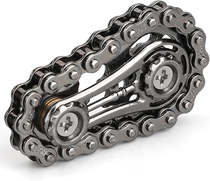 Cool Sprockets Fidget Chain, Hand Roller Toys for Kids Adults, Metal Transformable Sensory Bike Chain Gears, EDC Novelty Stress Relief Desk Office Easter Birthday Gift for Boys Girls Boyfriend Men