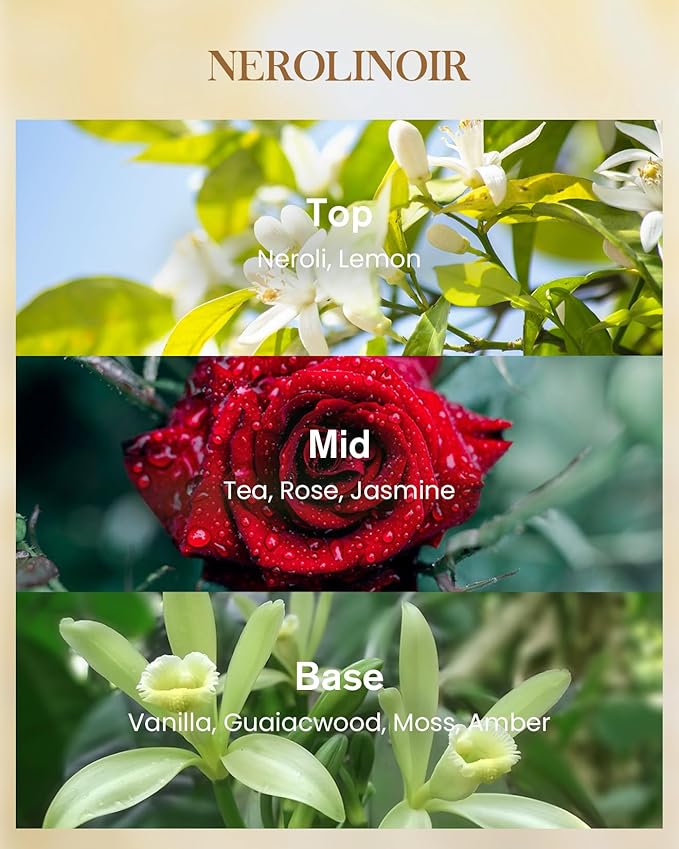 M&SENSE Neroli Noir Scented Candle 3 Wick 35oz 150H Long Lasting, Natural Soy Candles Stress Relief Calm Home Fragrance Housewarming Gifts