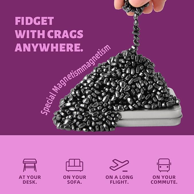 Ferrite Rocks,Black More Than 600 Weak Magnetic Smooth Ferrite Pebbles, Desk Toys and Time-Killer for Adults