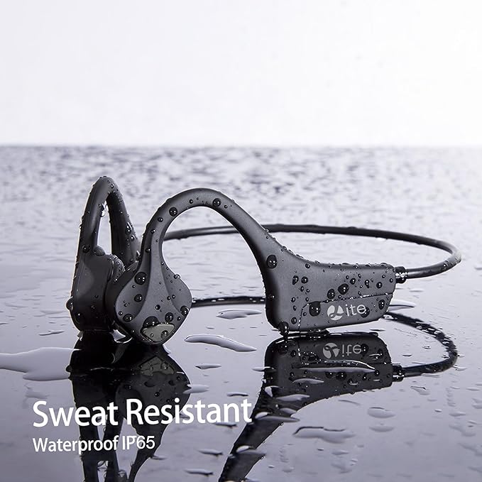 Bone Conduction Headphones Bluetooth, Wireless Open-Ear Headset with Microphones,Titanium Lightweight Sweat Resistant, Answer Phone Call Sports Earphones for Running Hiking Bicycling