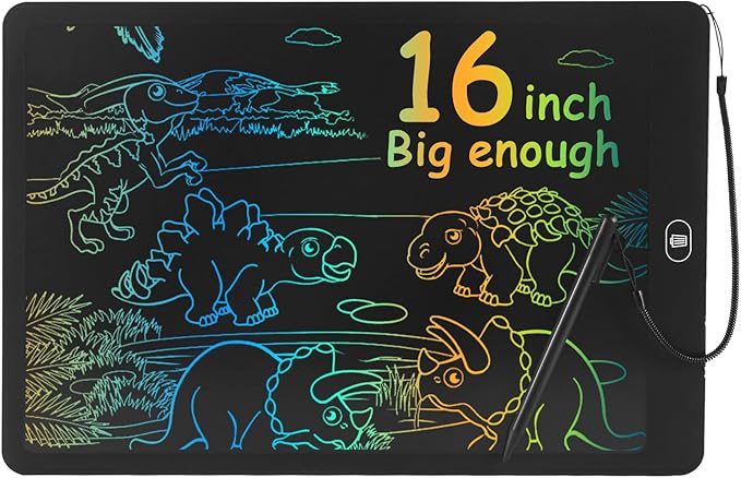 LCD Writing Tablet for Kids & Adults, Etch a Sketch Travel Essentials - 16 Inch Black