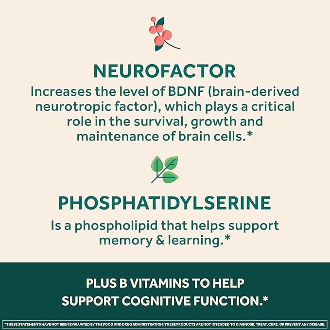 NEURIVA Ultra Decaffeinated Clinically Tested Nootropic Brain Supplement for Mental Alertness, Memory, Focus & Concentration, Cognivive, Neurofactor, Phosphatidylserine, Vitamins B6 B12, 60 Capsules