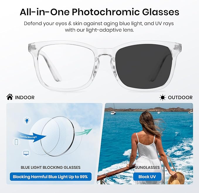 Cyxus Blue Light Glasses for Men Women Reduce Eye Strain UV Blocking for Computer Screen 8082