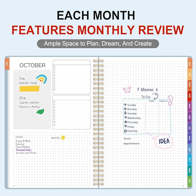 GNL Monthly Planner 2026-2027, 2 Year(27 Months) Calendar Planner, Oct. 2025 - Dec 2027, 7" x 10" Monthly Spreads & Yearly Planner, Perfect for School Office Home Planning, Blue