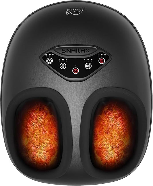 Snailax Shiatsu Foot Massager with Heat, Deep Kneading Rolling Compression Feet Massager for Plantar Fasciitis Neuropathy, 3 Heating Levels,3 Timer Option Fits Size up to 14“ Gifts for Men,Women
