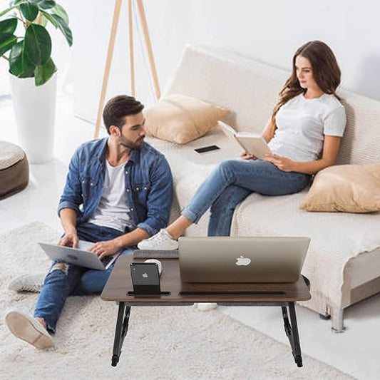 Laptop Desk, 3 in 1 Lap Desk with Cushion 17 inch Laptop,Foldable Adjustable Height Wrist Rest Card Slot for iPad Mobile Phone Lap Desk for Bed Couch,Bed Tray for Working