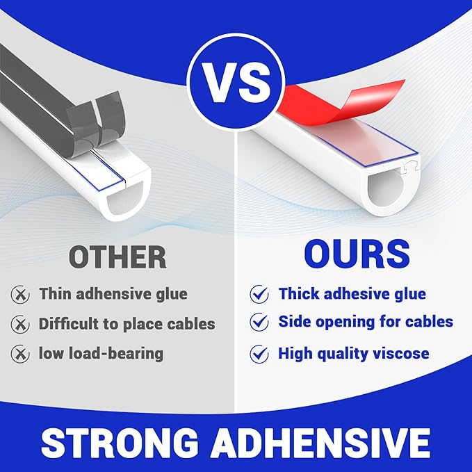 Flexible Cable Concealer for 78in Wall Mounted TV, Self-Adhesive Cord Hider - W0.59inxH0.39in, White