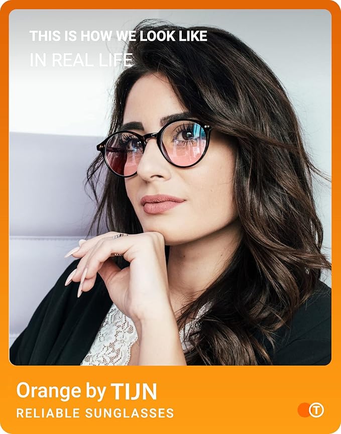 TIJN Blue Light Blocking Glasses Men Women Vintage Thick Round Rim Frame Eyeglasses