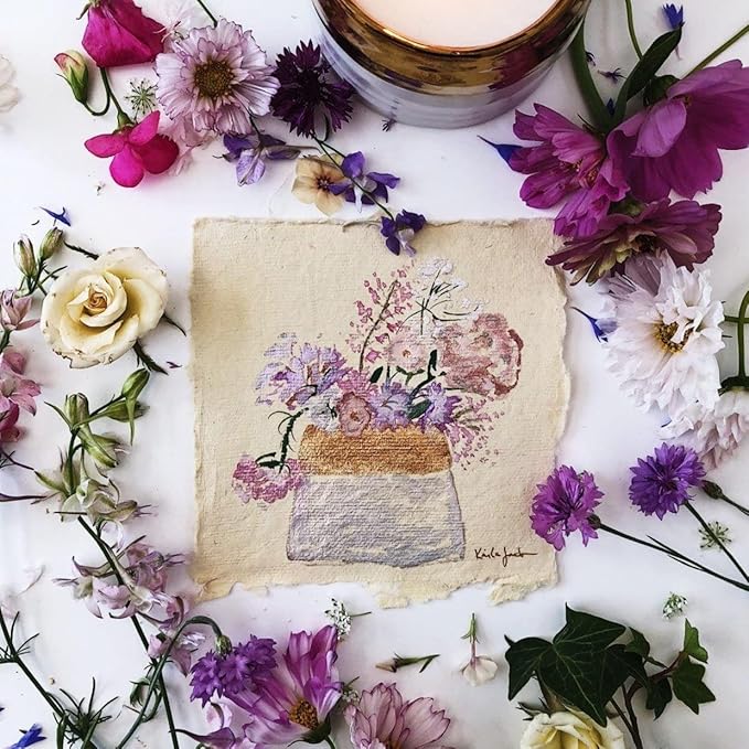 The Growing Candle, Wild Flower Scented, 10oz Ceramic Pot, Single Wick Aromatherapy Candles, 100% Soy for Women and Men, Clara