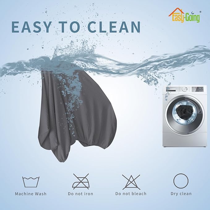 Easy-Going Stretch 3 Pieces Couch Cushion Covers for Sectional Sofa Left/Right L Shape Chaise Lounge Sofa Seat slipcover Anti-Slip Sofa Cover Soft (2 Seater + 1 Chaise, Grey)