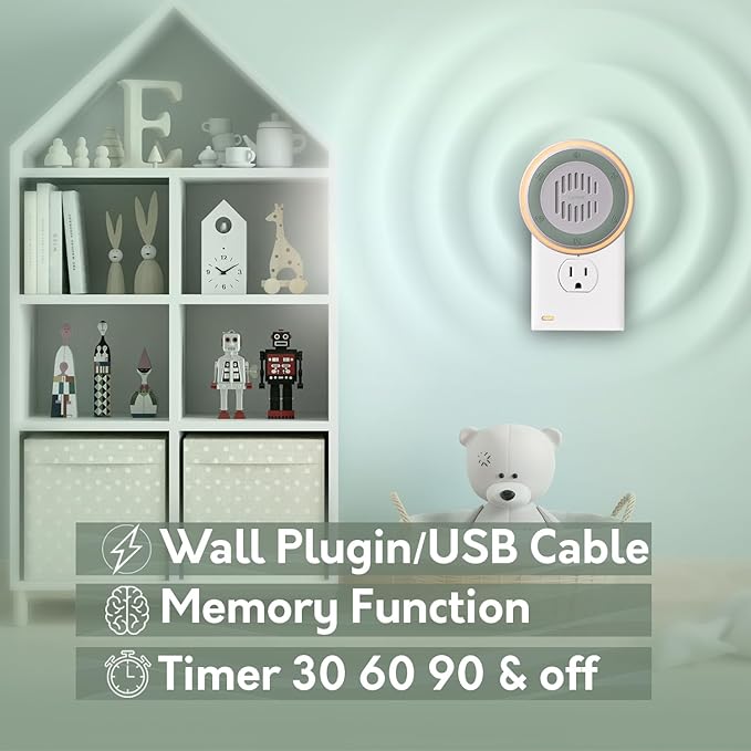 (3 Pack) Calm Me White Noise Machine for Office Privacy & Noise Canceling, Plug in Wall Sound Machine for Therapy Office Used in Hospitals Clinics & Spas, 20 Soothing Natural Sounds, Compact Design.