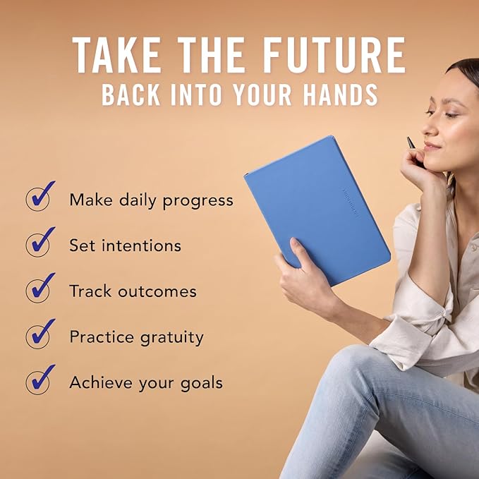 Mi Goals Undated 12 Month Goal Digger Weekly Planner - Reinforce Positive Habits, Practice Gratitude and Encourage Mindfulness - 280 Page Undated Planner and Journal, Blue B5 (‎6.9 x 9.8 Inches)