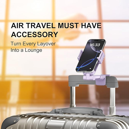 Perilogics 2025 Upgraded Travel Essentials Must Have Airplane Phone Holder Mount. Improved Ergonomic Lever, Perfect for Long Flight, Cruise, Desk, Travel Gift for Content Creator (Lavendar)