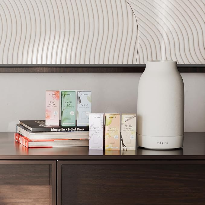 Pacific Waterless Diffuser Scent | Bergamot, Eucalyptus, and Lavender | Compatible with Vitruvi Air Waterless Diffuser | 1 Fl Oz