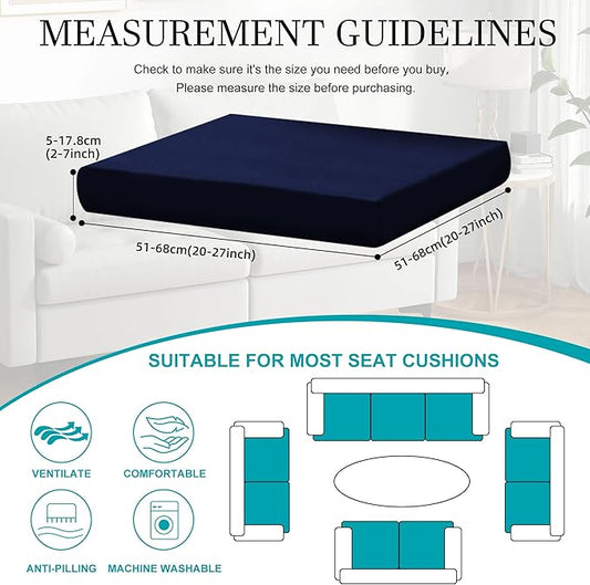 14Pcs Stretch Patio Cushion Covers,Outdoor Couch Covers Replacement,Outdoor Couch & Sofa Slipcovers,for Patio Furniture Cushion Covers,Washable Reusable Furniture Protector (Navy Blue,Cover Only)