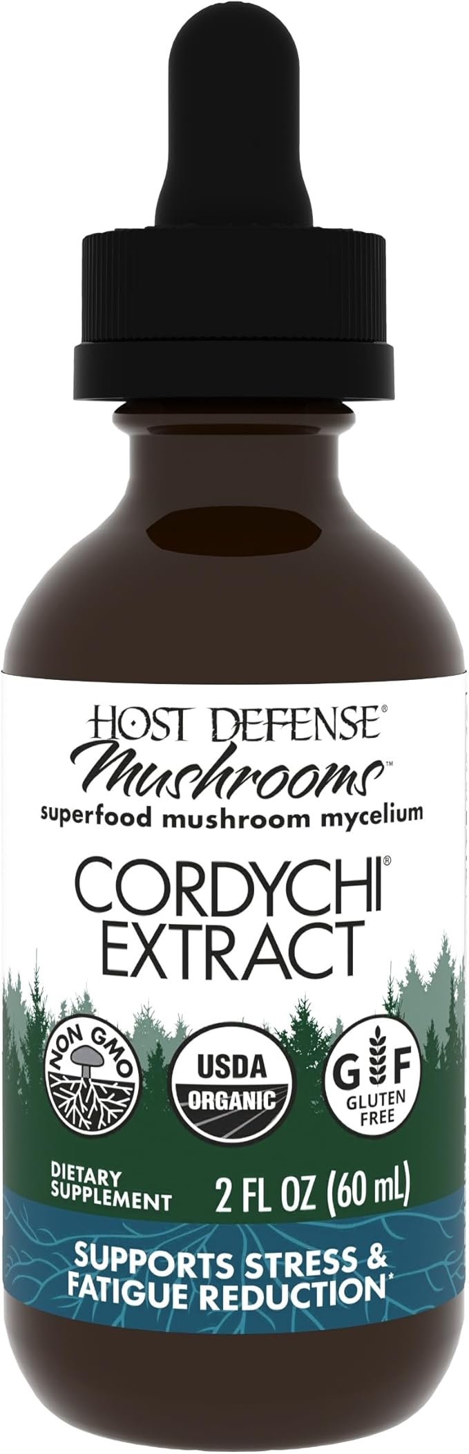 Host Defense CordyChi Extract - Energy & Immune Support Supplement - Cordyceps & Reishi Mushroom Supplement for Relaxation & Respiratory Support - Aids Against Tiredness - 2 fl oz (60 Servings)*