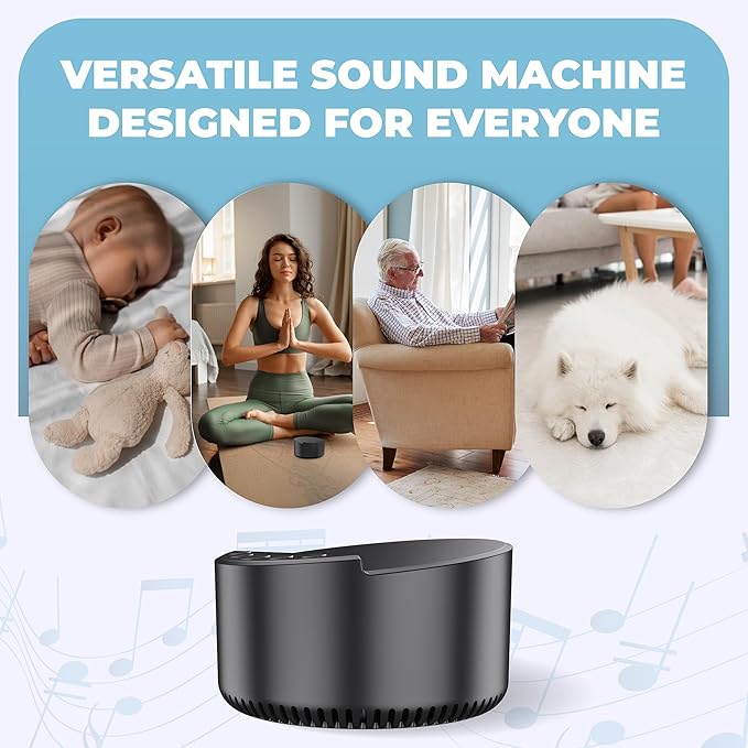 Piano Sound Machine with 20 Soothing Piano Sounds, Bluetooth Speaker and Wireless Charger with Memory Function, Sleep Timer Baby Kids Adults Pets Sound Therapy for Home Office Travel
