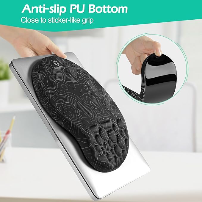 Gimars Upgrade Ergonomic Ultra-Soft Foam Keyboard Mouse Pad Wrist Rest Set, Smooth &Enlarge Wrist Support for Pain Relief, Computer, Laptop, Mac, Gaming, Office