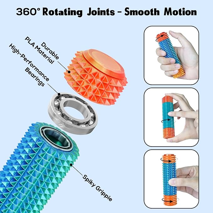 Little Pain Stim Ouchies Fidget Toys for Adults,3D Printed Spiky Pain Stim, Sensory Fidget for Stress & Anxiety Relief, ADHD, Autism,Office Desk Toys (Red Green)