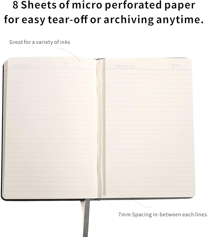 Deziliao Lined Journal Notebooks with Pen Loop, Hardcover Notebook Journal for Work, 100Gsm Premium Thick Paper with Inner Pocket, Medium 5.7''''x8.4'''', ?Black, Ruled, 1 Pack