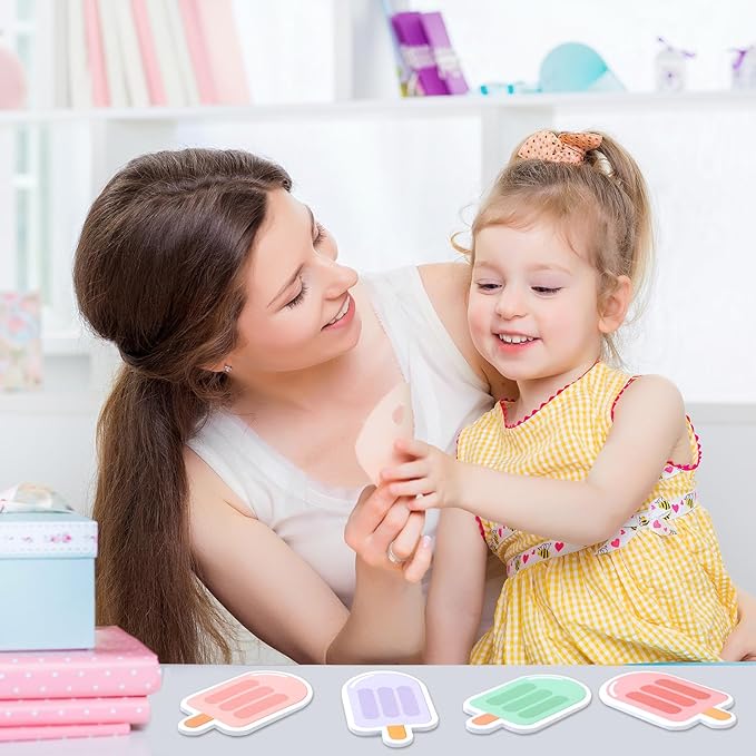 24 Pack Popsicle Sticky Note 6 Colors Ice Pop Memo Pad Colorful Summer Reminder Note for Annotating Office Classroom Study, 480 Sheets